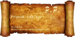 Prorok Péter névjegykártya