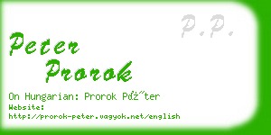 peter prorok business card